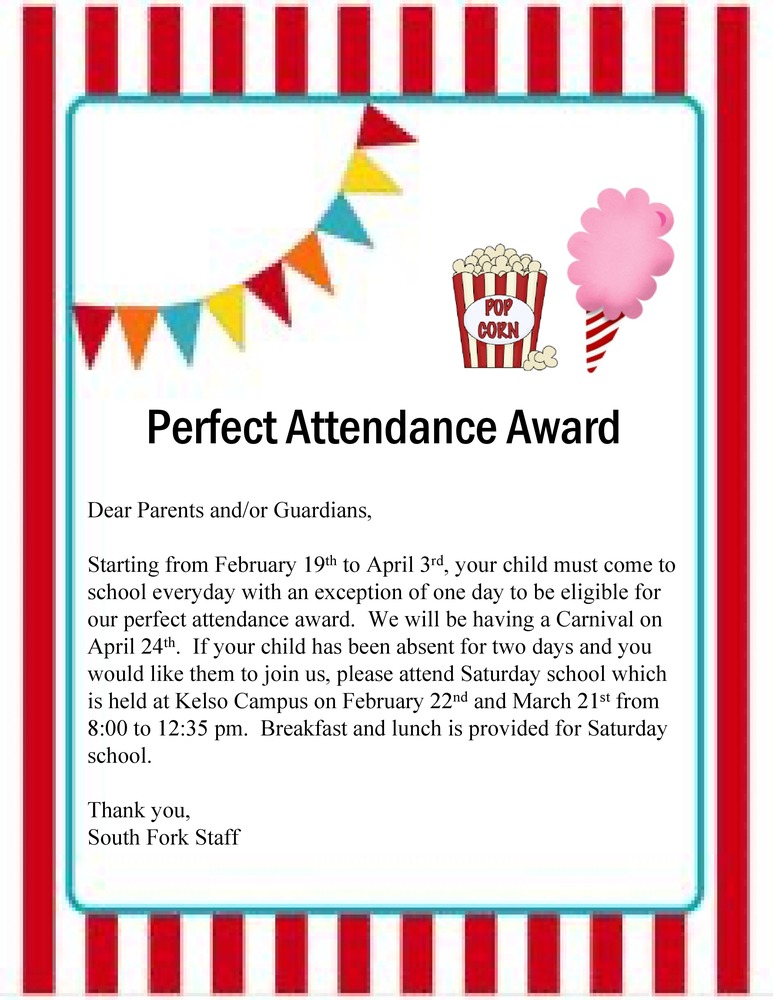 (TK-3)South Fork Fay Campus Perfect Attendance Reward