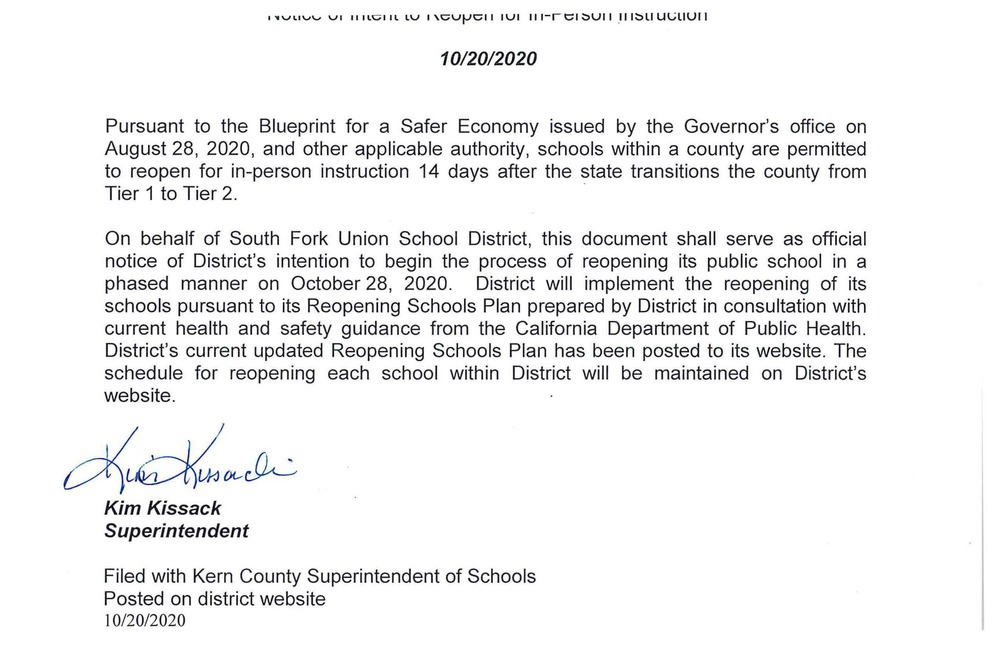 Intent to Reopen Letter
